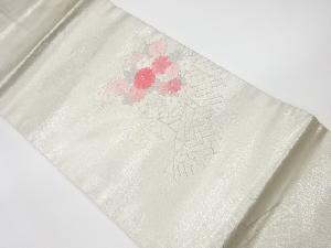 リサイクル　銀駒刺繍菊模様名古屋帯